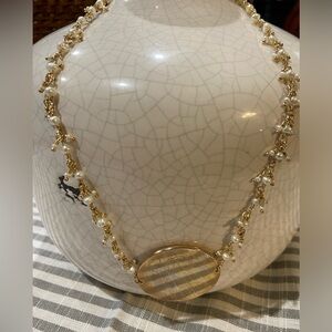 Seed pearls costume jewelry, medallion needs polished approx 19”